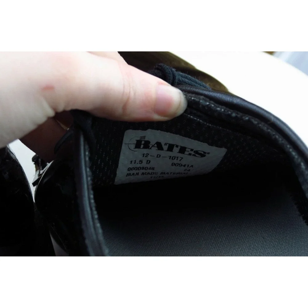 Bates Shoes Sz 11.5 M Almond Toe Black Derby Oxfords Synthetic Men‎